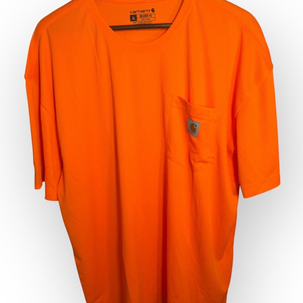 Carhartt High-Visibility Relaxed Fit Work Shirt | Size XL | Neon Orange